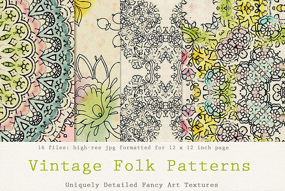 Folk Grunge Patterns:  Vintage 1 in Patterns - product preview 2