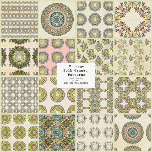 Folk Grunge Patterns:  Vintage 1 in Patterns - product preview 3