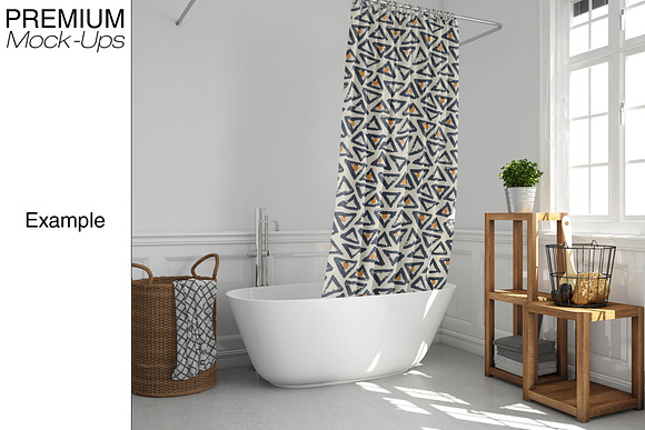 Bath Curtain Mockup Pack in Product Mockups - product preview 10