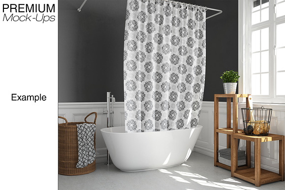 Bath Curtain Mockup Pack in Product Mockups - product preview 12