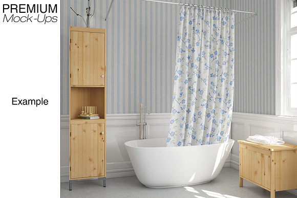 Bath Curtain Mockup Pack in Product Mockups - product preview 12