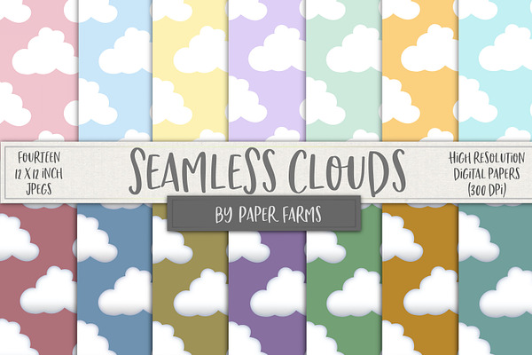 Seamless pastel clouds
