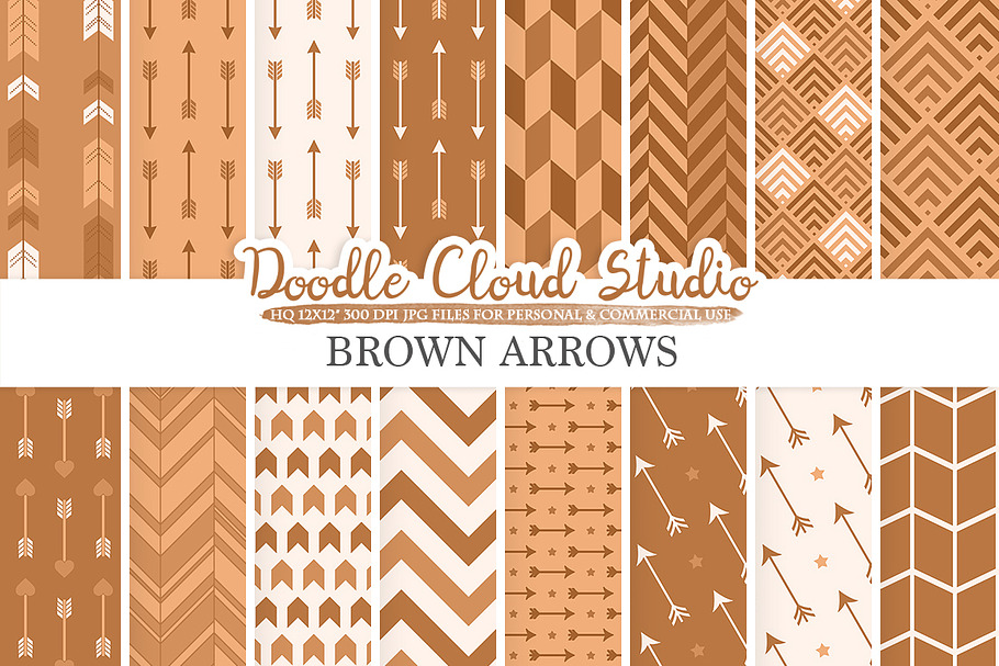 Brown Arrows digital paper