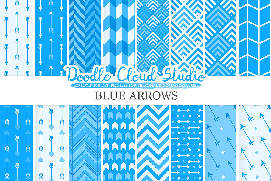 Blue Arrows digital paper