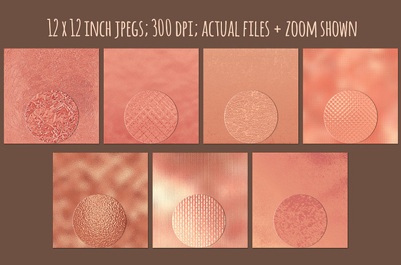 Rose gold foil digital paper in Textures - product preview 2