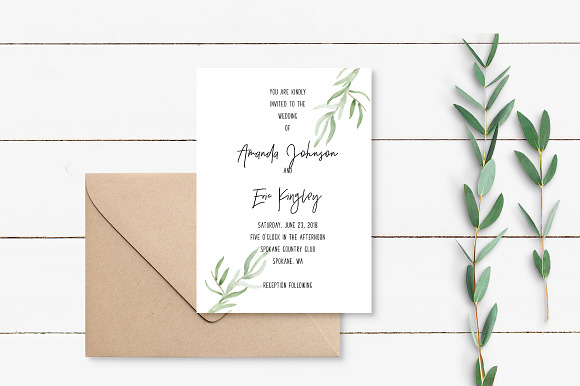 Watercolor Eucalyptus & Greenery in Illustrations - product preview 3