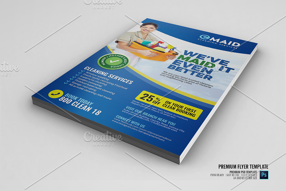 Commercial Cleaning Services Flyer in Flyer Templates - product preview 8
