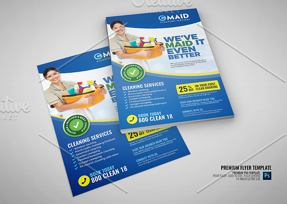 Commercial Cleaning Services Flyer in Flyer Templates - product preview 1