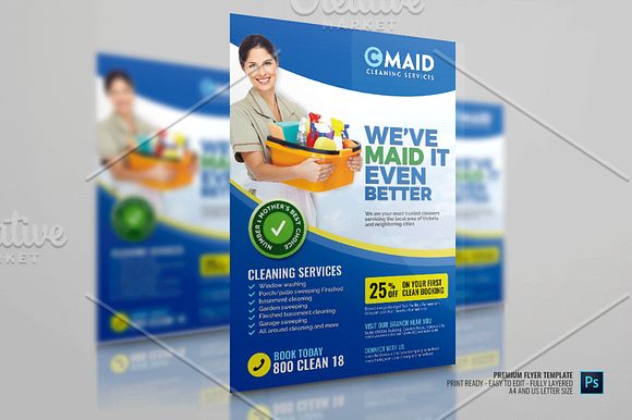 Commercial Cleaning Services Flyer in Flyer Templates - product preview 2