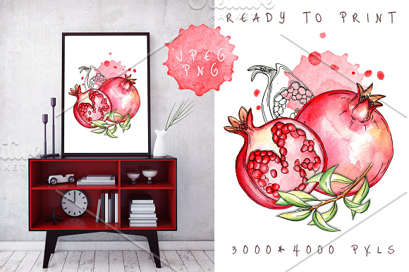 Juicy pomegranate in Objects - product preview 2