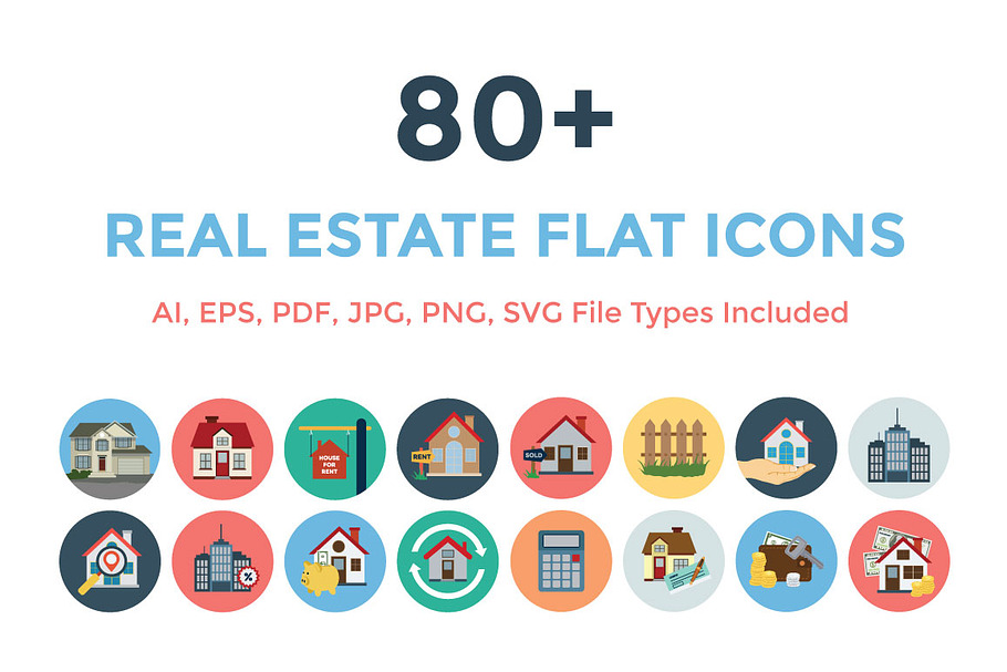 80+ Real Estate Flat Icons