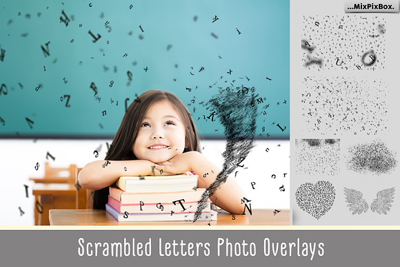 Scrambled letters photo overlays in Photoshop Brushes - product preview 4
