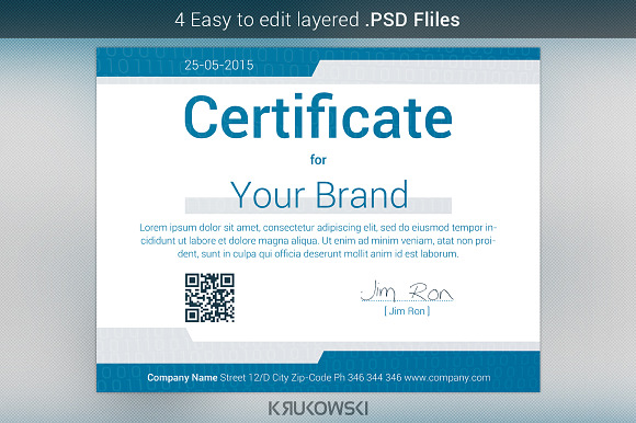IT Certificate Template in Stationery Templates - product preview 2