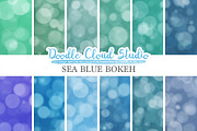 Sea Blue Bokeh digital paper