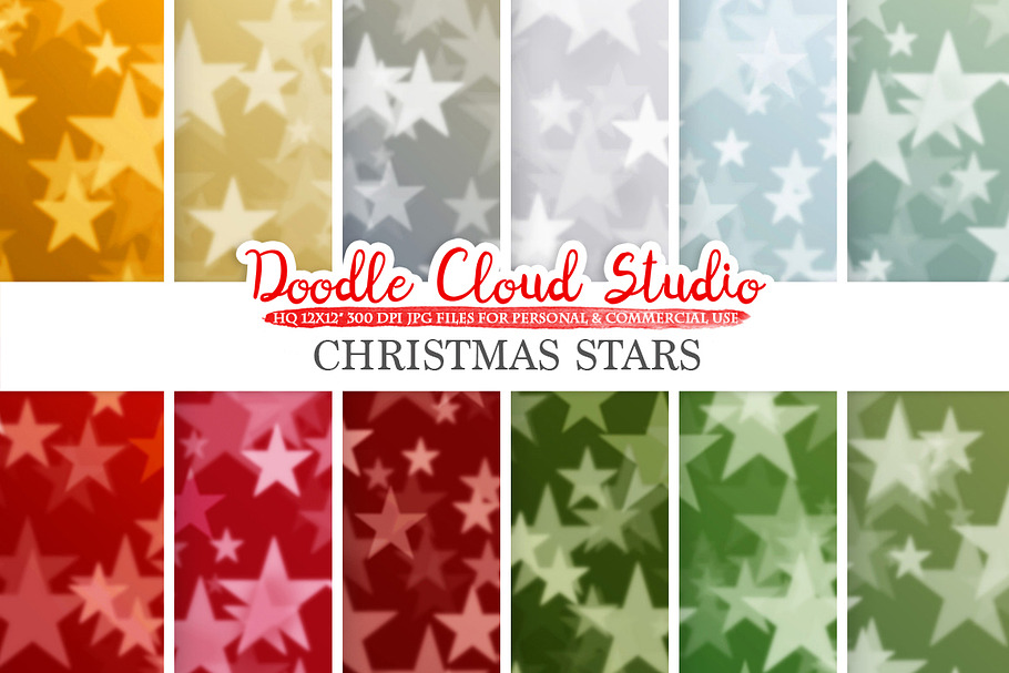 Christmas Stars Bokeh digital paper in Textures - product preview 8