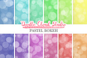Pastel Bokeh digital paper