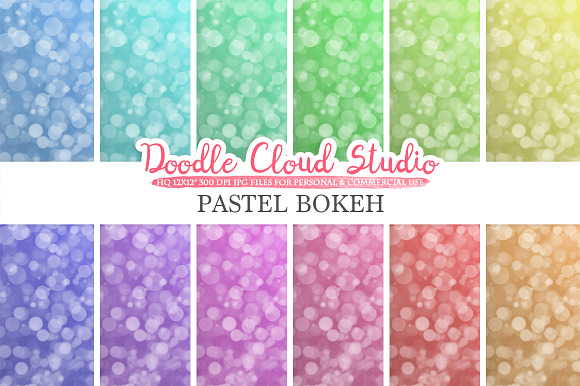 Pastel Bokeh digital paper in Textures - product preview 1