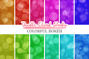 Colorful Bokeh digital paper