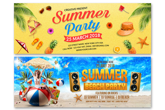 Summer Facebook Cover in Facebook Templates - product preview 1