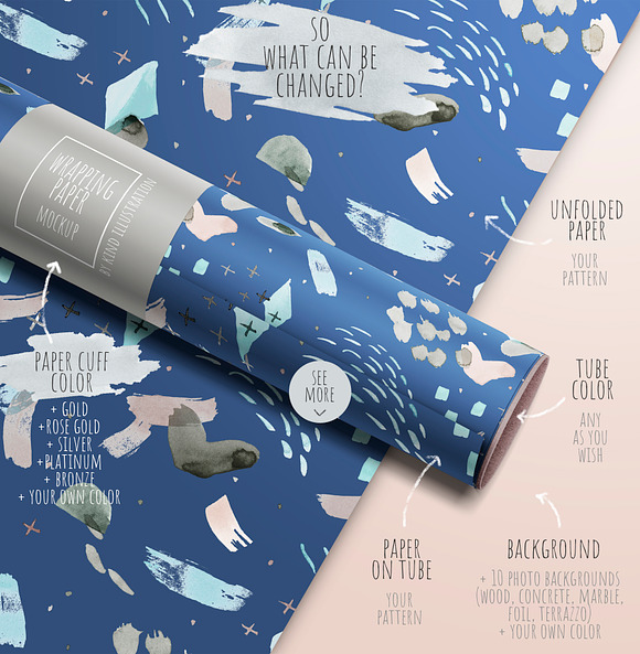 Wrapping paper mockup in Mockup Templates - product preview 1