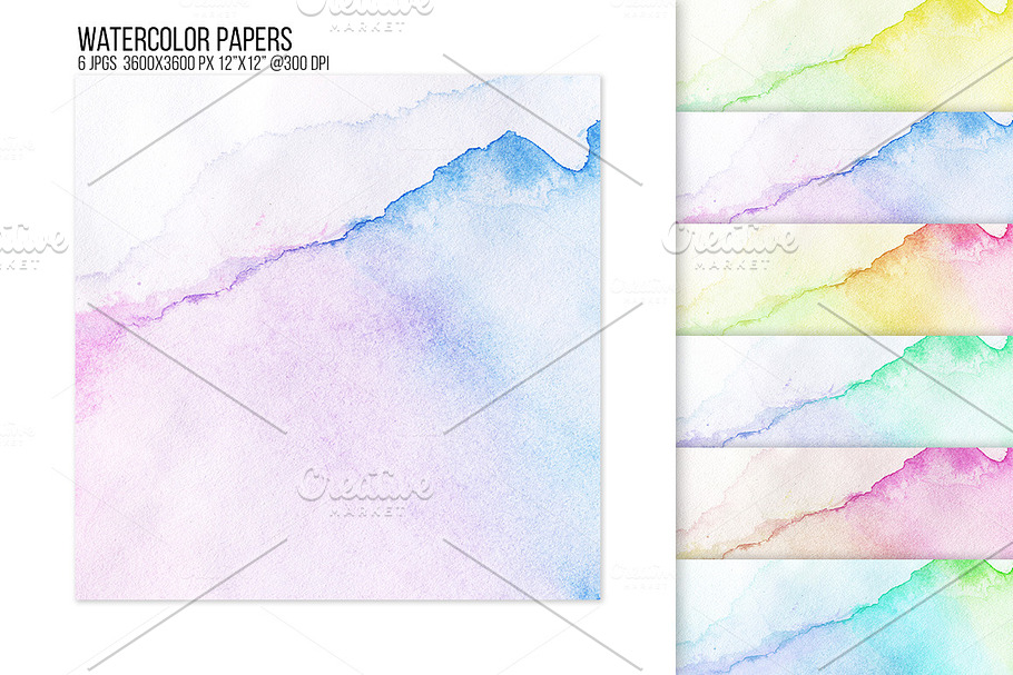 Stained watercolor papers backdrop. in Textures - product preview 8