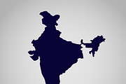 map of India, vector illustration