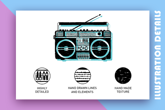 Back to the 90's. Hand Drawn Icons in Illustrations - product preview 2