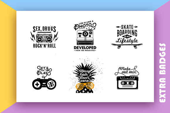 Back to the 90's. Hand Drawn Icons in Illustrations - product preview 4