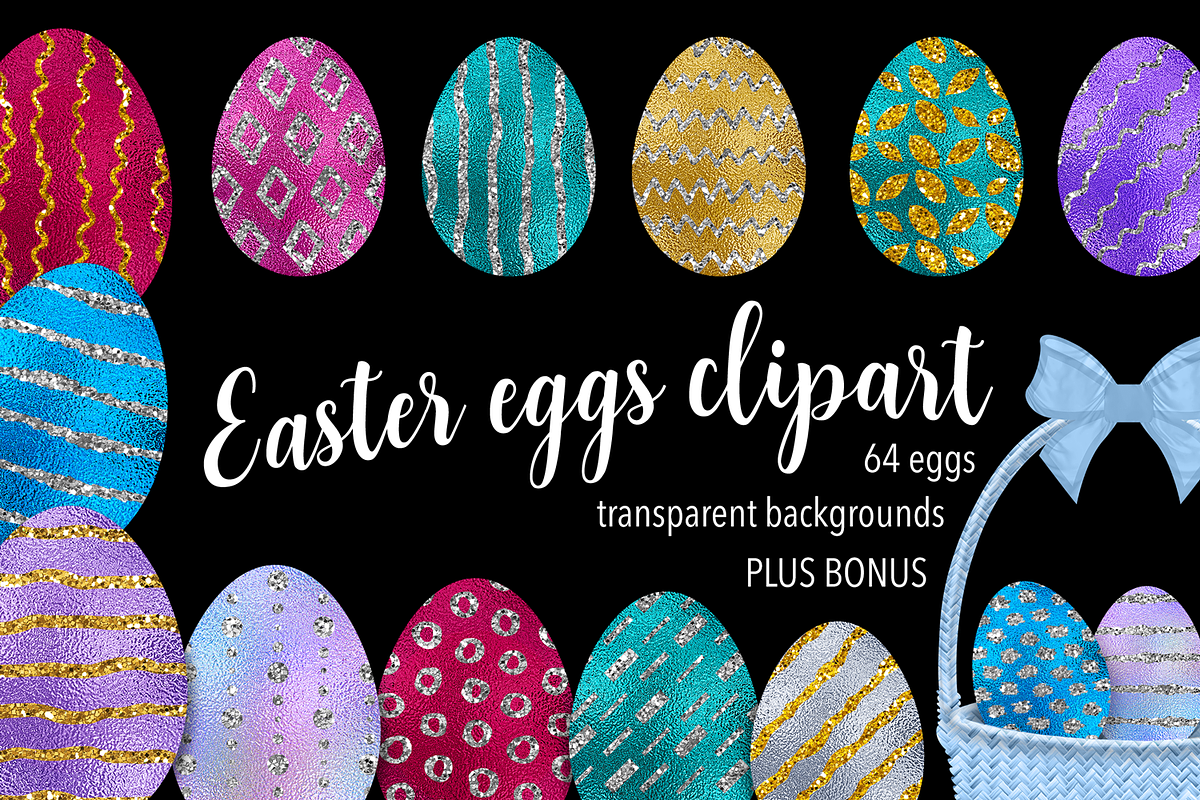 Easter Eggs Clipart in Objects - product preview 8