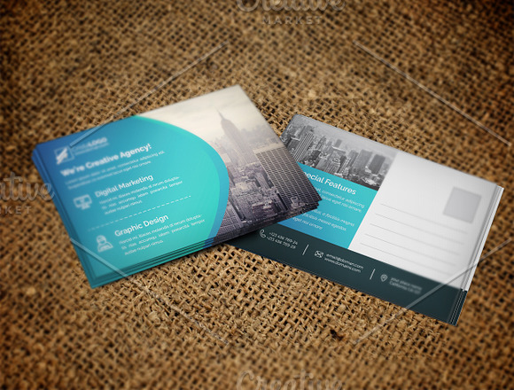 Post-card Template in Postcard Templates - product preview 3