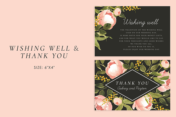Peonies – wedding set in Wedding Templates - product preview 3