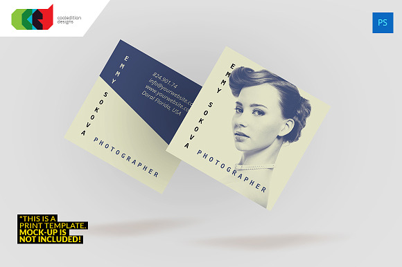 Square - Business Card 44 in Business Card Templates - product preview 3