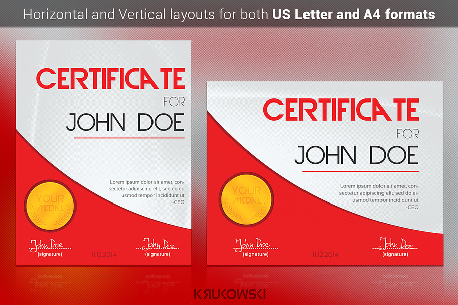 Modern Certificate Template in Stationery Templates - product preview 8