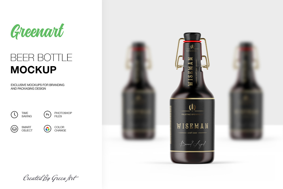 Beer Bottle Mockup in Product Mockups - product preview 8