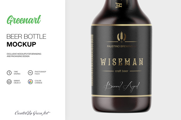 Beer Bottle Mockup in Product Mockups - product preview 4
