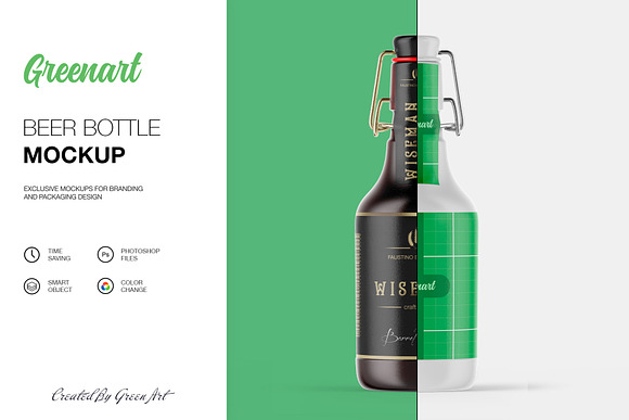 Beer Bottle Mockup in Product Mockups - product preview 5