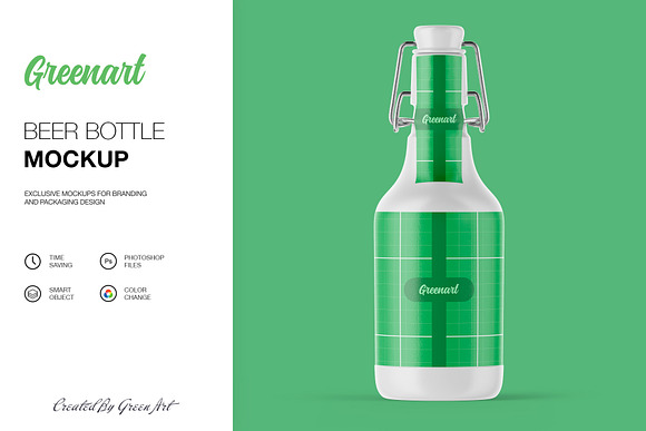 Beer Bottle Mockup in Product Mockups - product preview 6