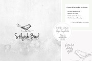 Bird Logo -Sketchy Artistic style 6