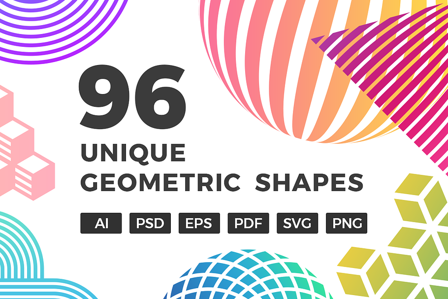 96 Unique Geometric Shapes in Objects - product preview 8