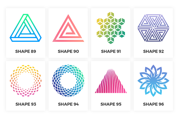 96 Unique Geometric Shapes in Objects - product preview 12