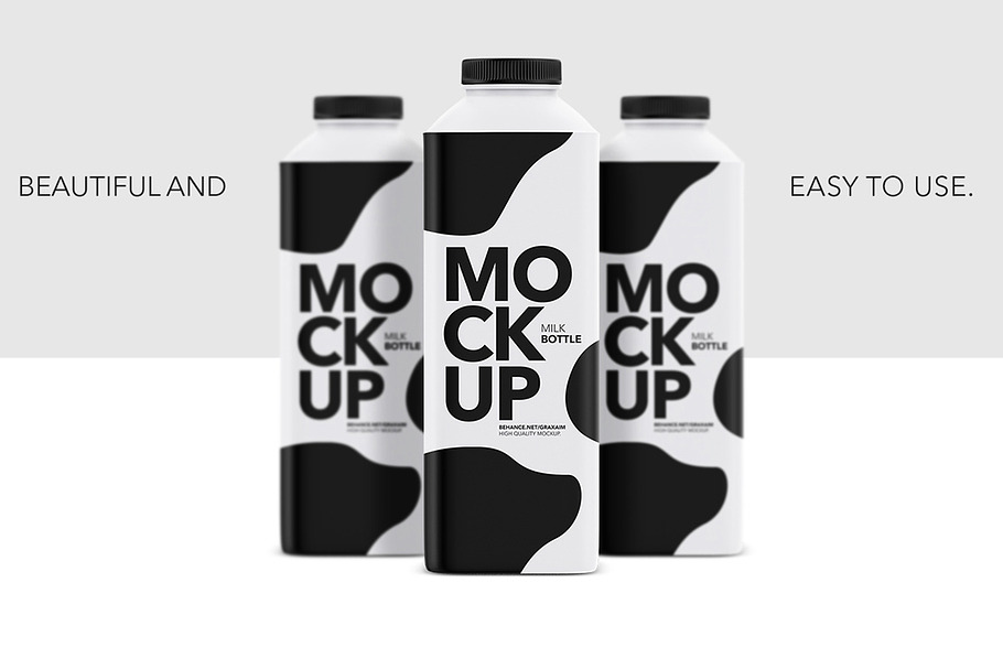 Milk Bottle - Matte - Mockup in Product Mockups - product preview 8