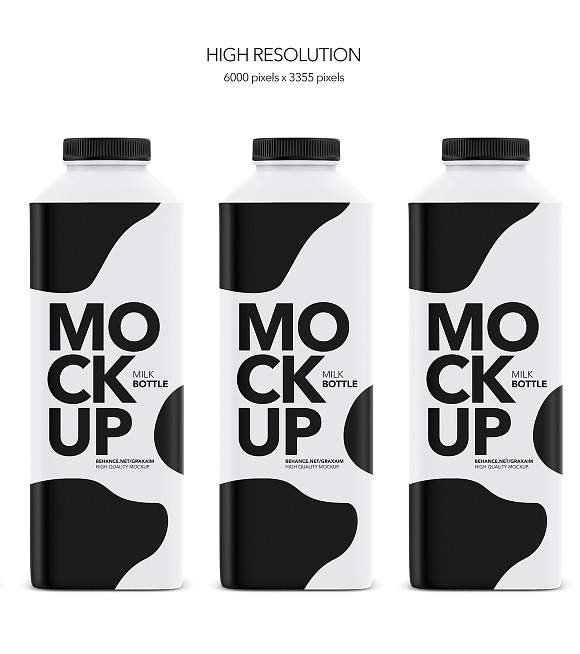 Milk Bottle - Matte - Mockup in Product Mockups - product preview 3