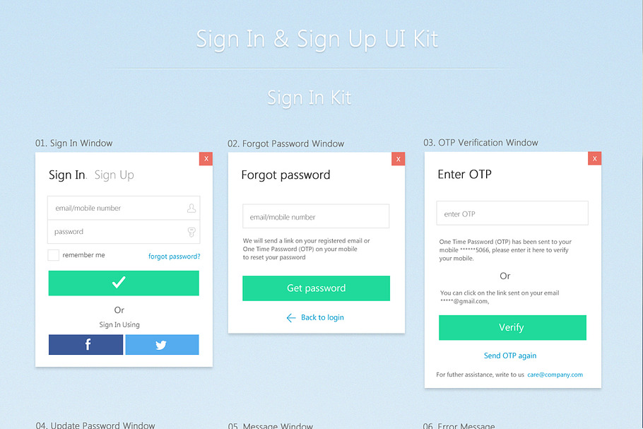 Login and Sign Up UI Kit in UI Kits and Libraries - product preview 8