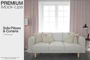 Sofa Pillows & Curtains Mockup Pack