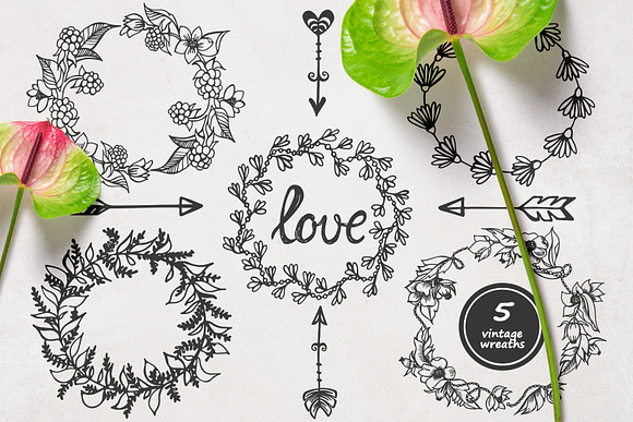 Vintage Wedding - Hand Drawn Set in Illustrations - product preview 4