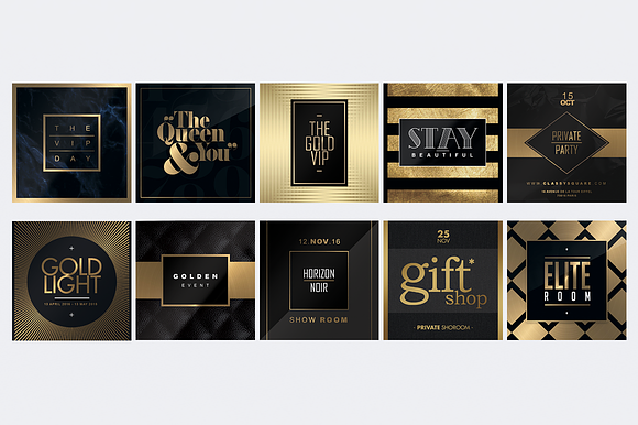 10 INSTAGRAM GOLD Templates in Instagram Templates - product preview 6