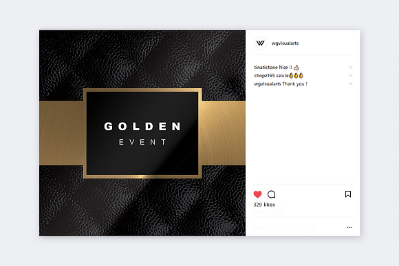 10 INSTAGRAM GOLD Templates in Instagram Templates - product preview 7