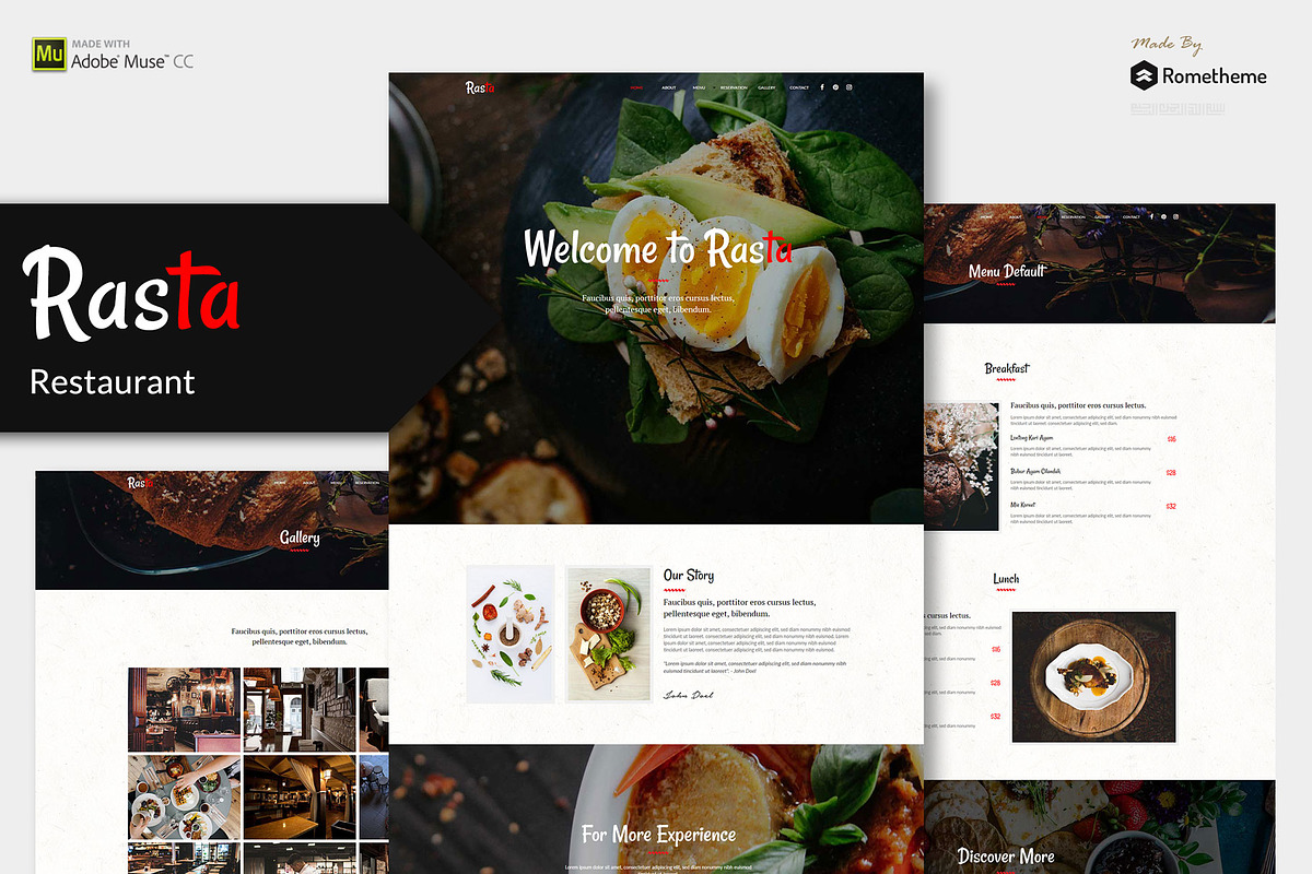 Rasta - Restaurant Adobe Muse Theme in Website Templates - product preview 8
