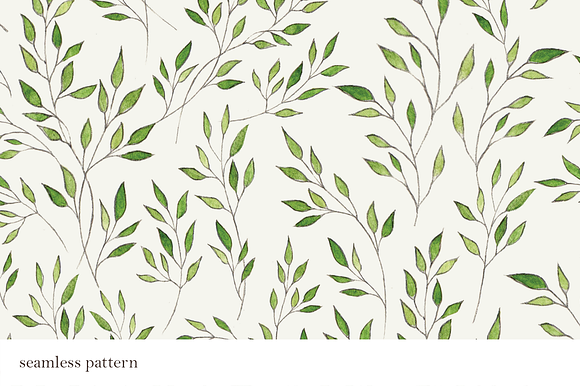 Leaves & Twigs Watercolour Drawing in Patterns - product preview 4