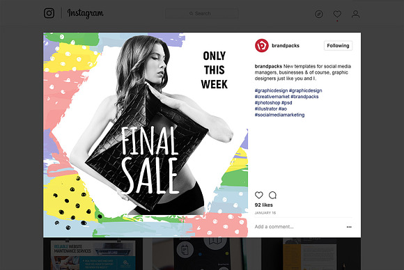 Instagram Sale Templates Pack in Instagram Templates - product preview 7